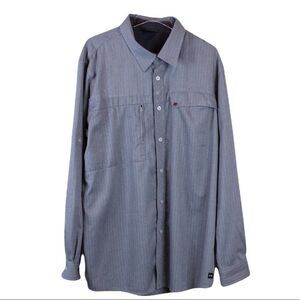 OAKLEY Men's Casual Long Sleeve Button-up Shirt in Gray Size XXL